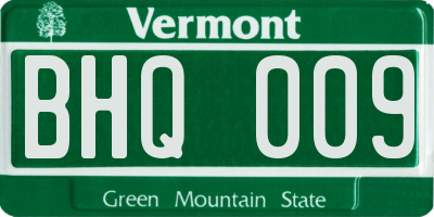 VT license plate BHQ009