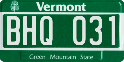 VT license plate BHQ031