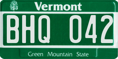 VT license plate BHQ042