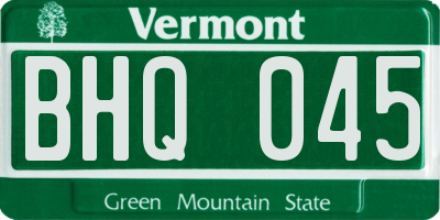 VT license plate BHQ045