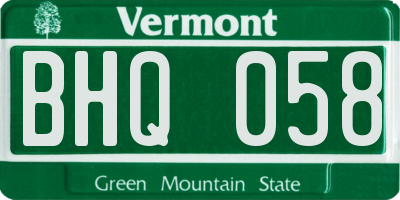 VT license plate BHQ058