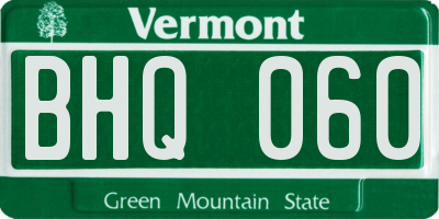 VT license plate BHQ060
