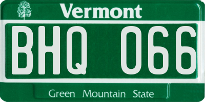 VT license plate BHQ066