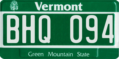 VT license plate BHQ094