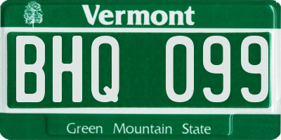 VT license plate BHQ099
