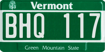 VT license plate BHQ117