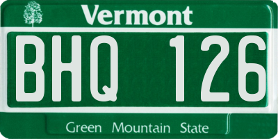 VT license plate BHQ126