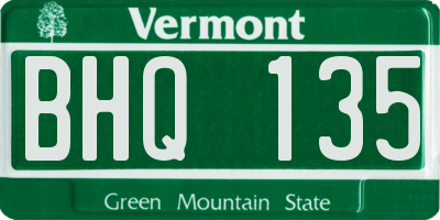 VT license plate BHQ135