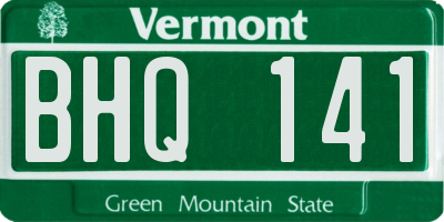 VT license plate BHQ141