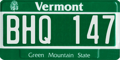 VT license plate BHQ147