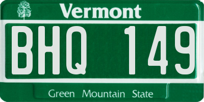 VT license plate BHQ149