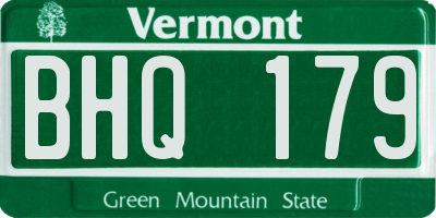 VT license plate BHQ179