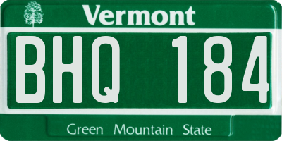 VT license plate BHQ184