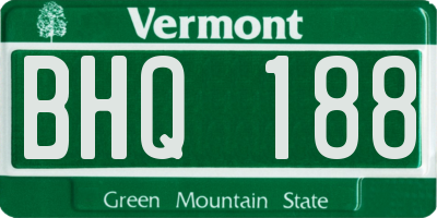 VT license plate BHQ188