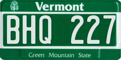 VT license plate BHQ227