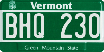 VT license plate BHQ230