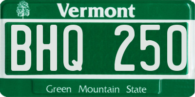 VT license plate BHQ250