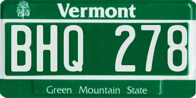 VT license plate BHQ278