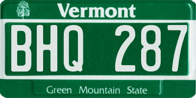 VT license plate BHQ287