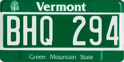 VT license plate BHQ294