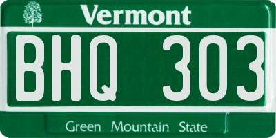 VT license plate BHQ303