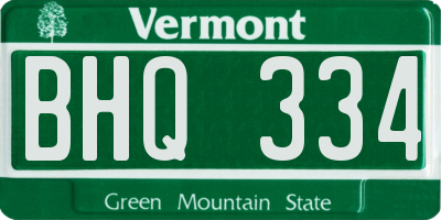 VT license plate BHQ334