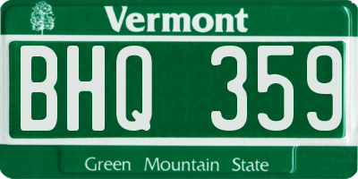 VT license plate BHQ359