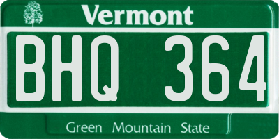 VT license plate BHQ364