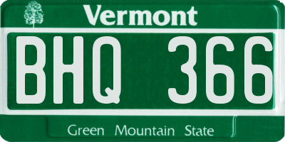 VT license plate BHQ366