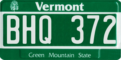 VT license plate BHQ372