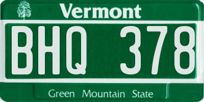 VT license plate BHQ378