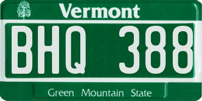 VT license plate BHQ388
