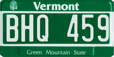 VT license plate BHQ459