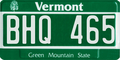 VT license plate BHQ465