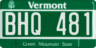 VT license plate BHQ481
