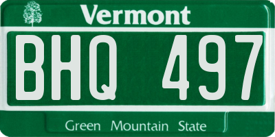 VT license plate BHQ497