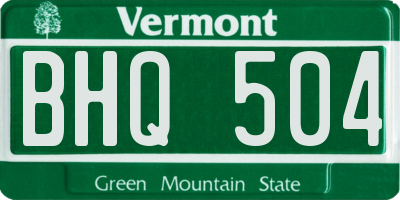 VT license plate BHQ504
