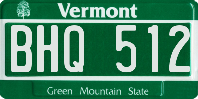VT license plate BHQ512
