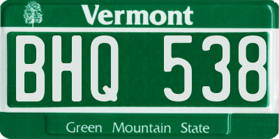 VT license plate BHQ538