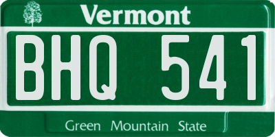 VT license plate BHQ541