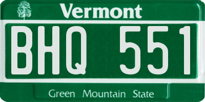VT license plate BHQ551