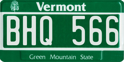 VT license plate BHQ566