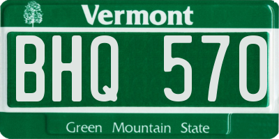 VT license plate BHQ570