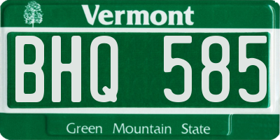 VT license plate BHQ585