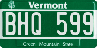VT license plate BHQ599