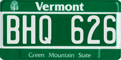 VT license plate BHQ626