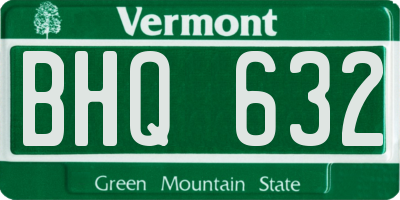 VT license plate BHQ632