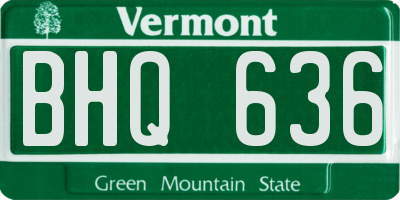 VT license plate BHQ636