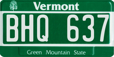 VT license plate BHQ637