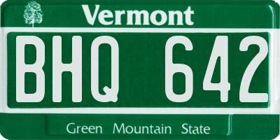 VT license plate BHQ642